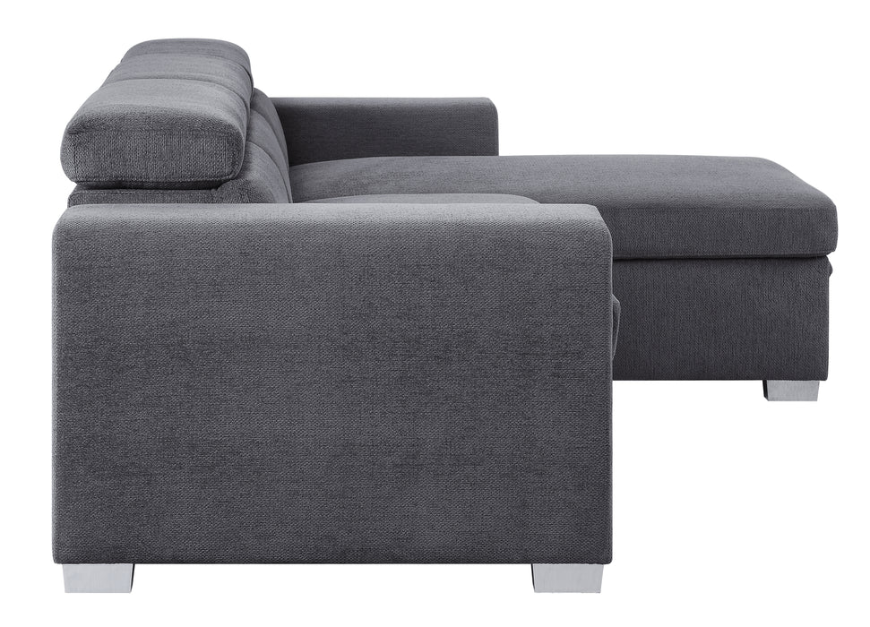 Natalie 91"L Chenille Sectional Sofa with Storage