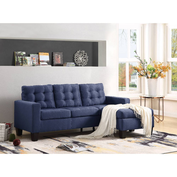 Earsom 81"L Linen Reversible Sofa & Ottoman