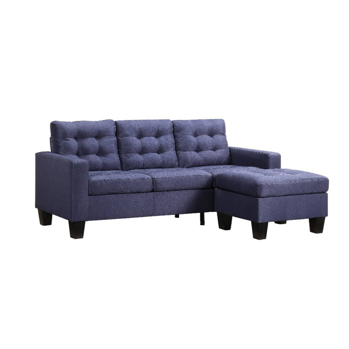 Earsom 81"L Linen Reversible Sofa & Ottoman