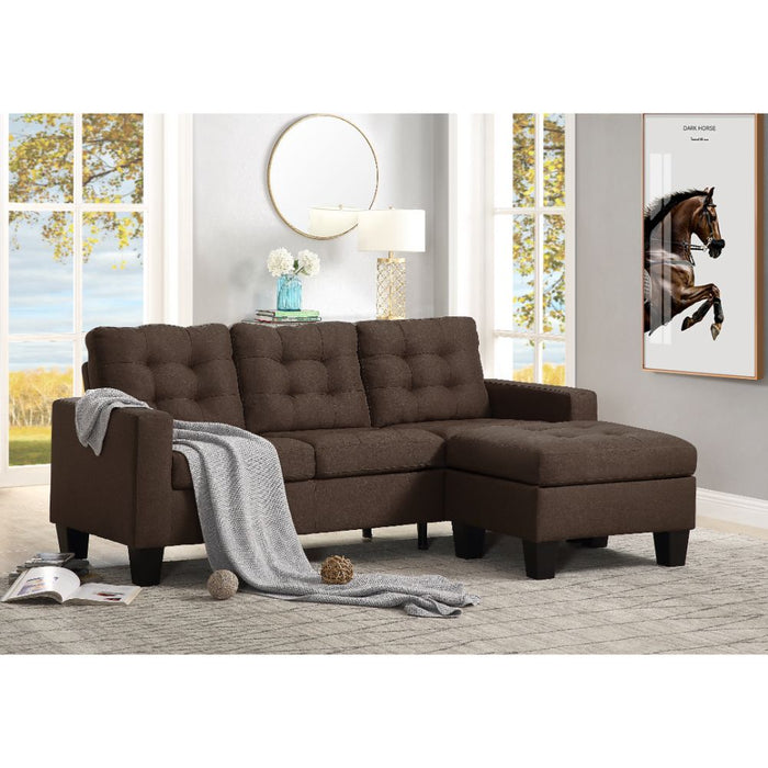 Earsom 81"L Linen Reversible Sofa & Ottoman