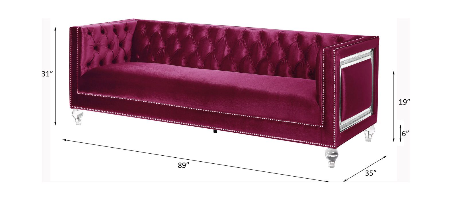 Heibero 89"L Sofa with 2 Pillows