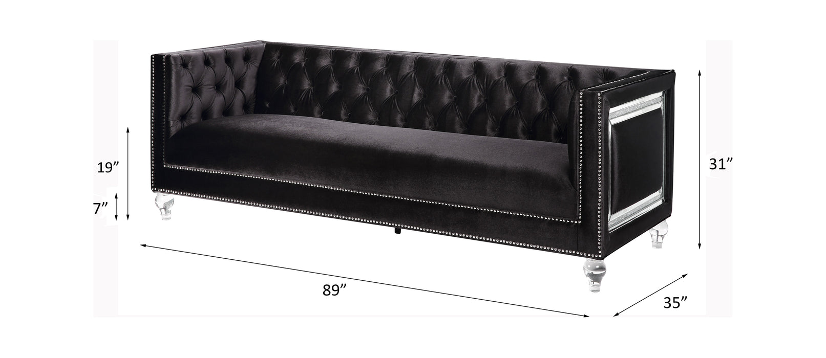 Heibero 89"L Sofa with 2 Pillows