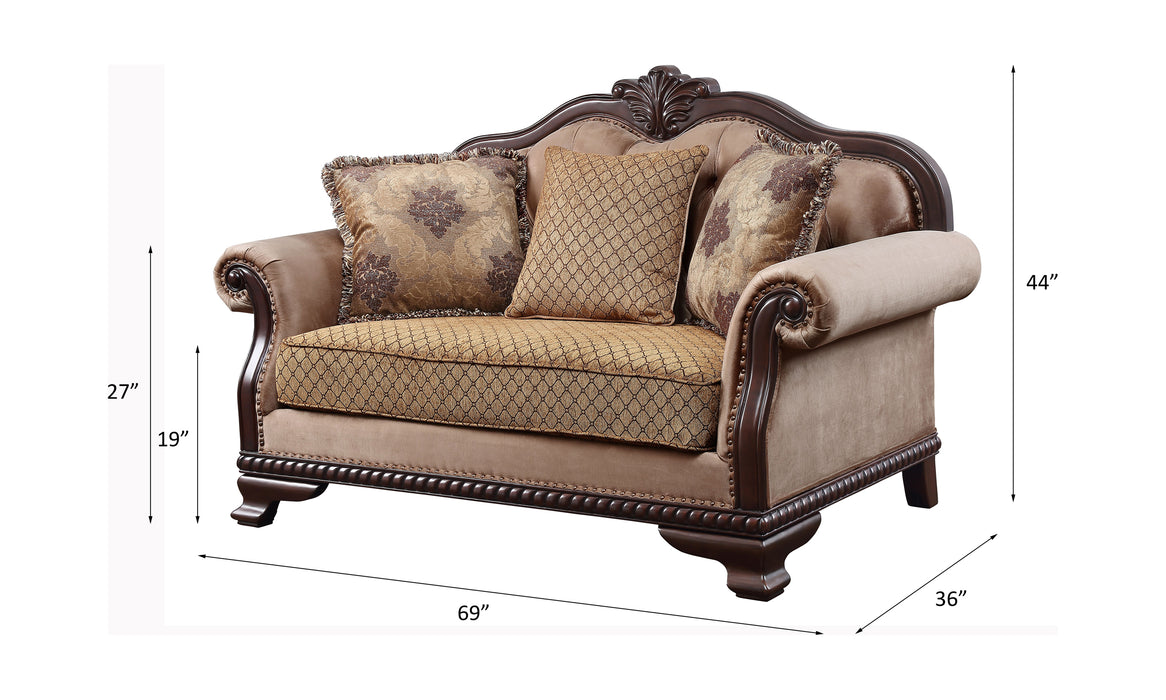 Chateau De Ville 69"L Loveseat with 3 Pillows