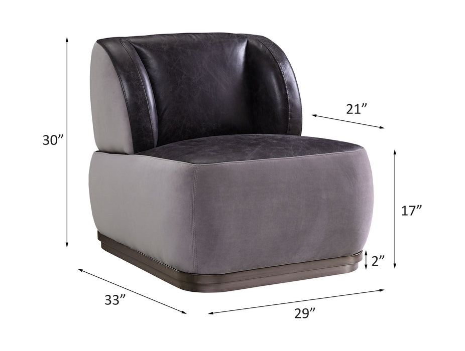 Decapree Top Grain Leather Accent Chair