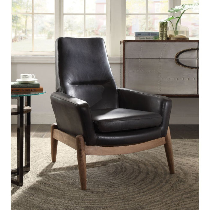 Dolphin Top Grain Leather Accent Chair