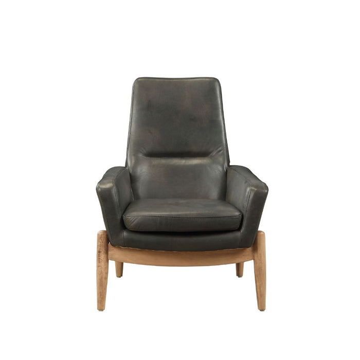 Dolphin Top Grain Leather Accent Chair