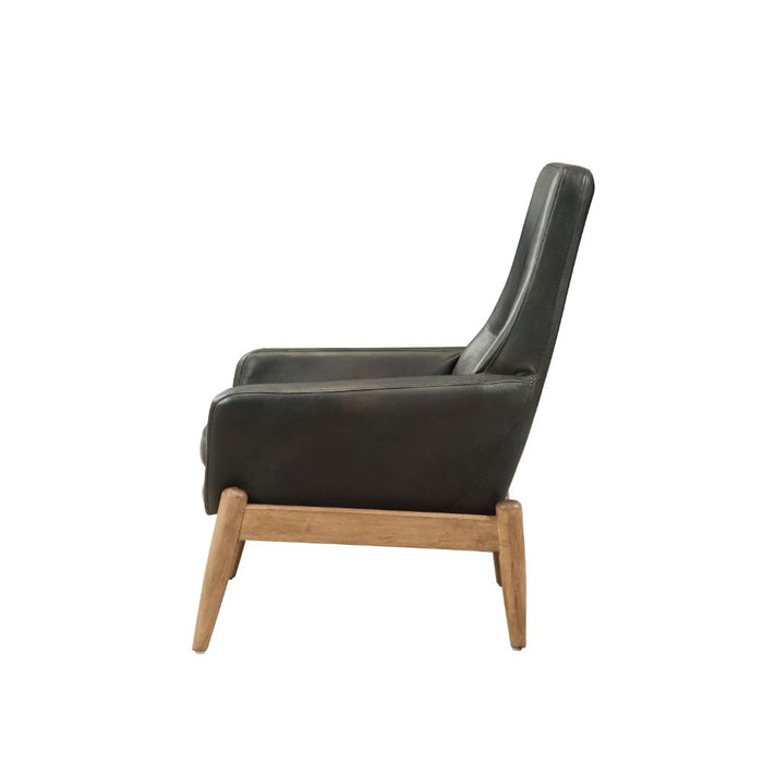 Dolphin Top Grain Leather Accent Chair