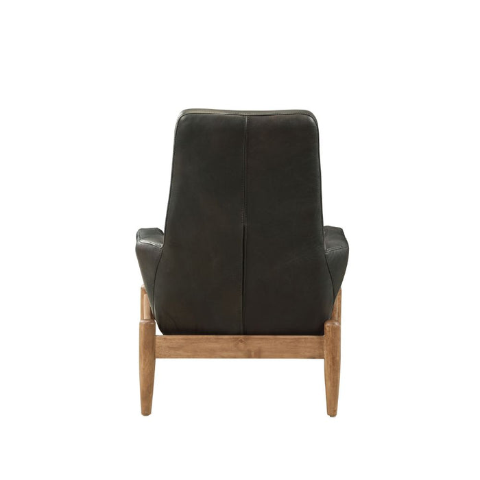 Dolphin Top Grain Leather Accent Chair