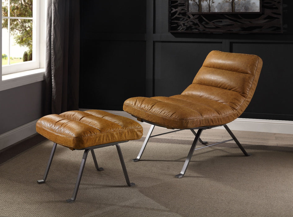 Bison Top Grain Leather Accent Chair