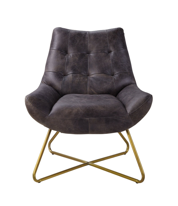 Dhalsim Top Grain Leather Accent Chair