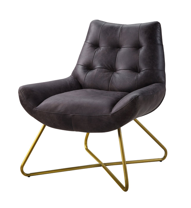Dhalsim Top Grain Leather Accent Chair