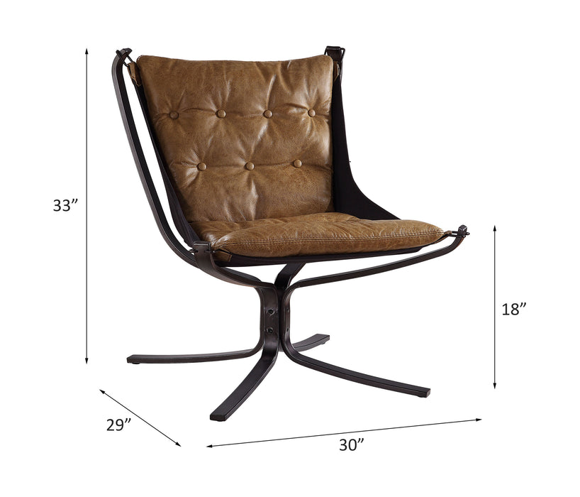 Carney Top Grain Leather Accent Chair