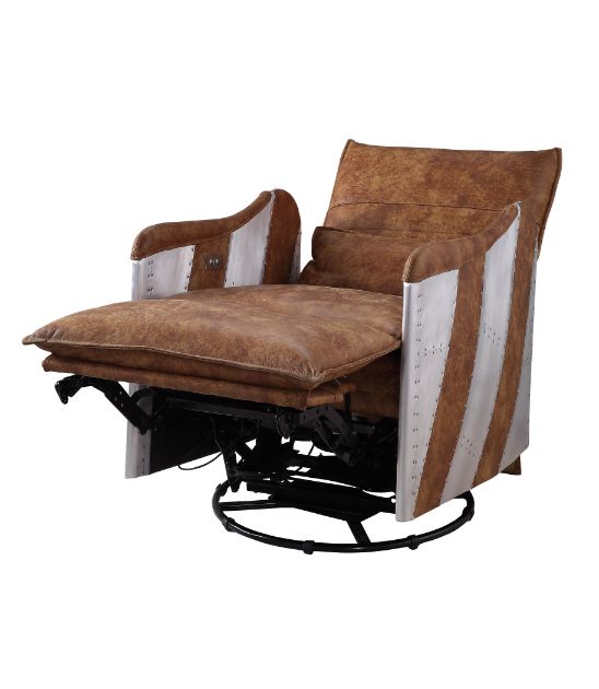 Qalurne Upholstered Power Motion Recliner with Swivel