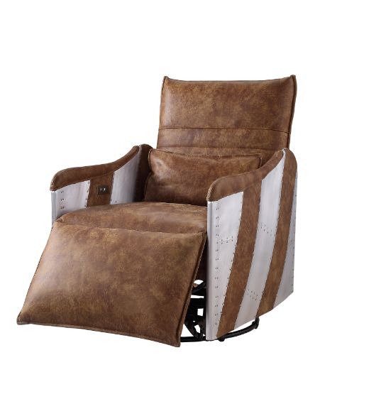 Qalurne Upholstered Power Motion Recliner with Swivel