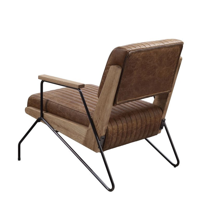 Eacnlz Top Grain Leather Accent Chair