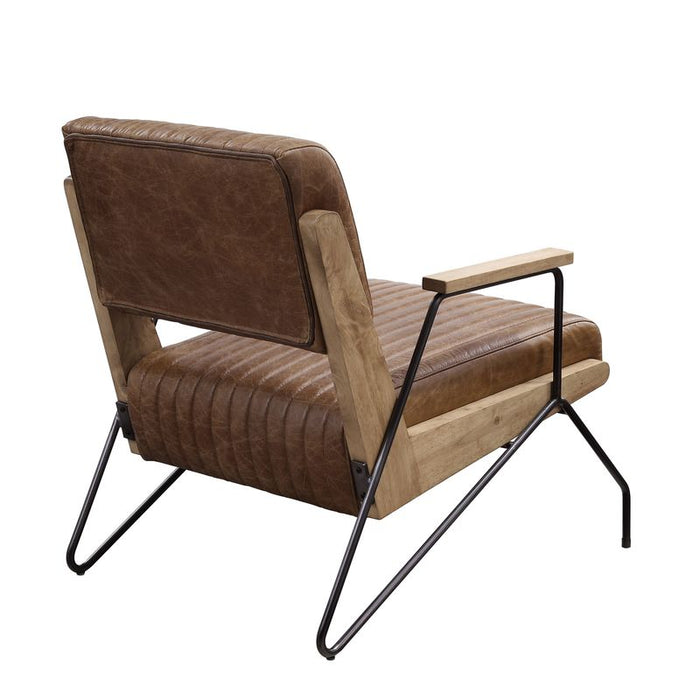 Eacnlz Top Grain Leather Accent Chair