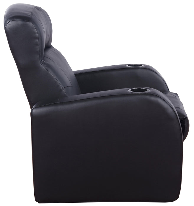 Coaster Cyrus Upholstered Recliner Living Room Set Black Default Title