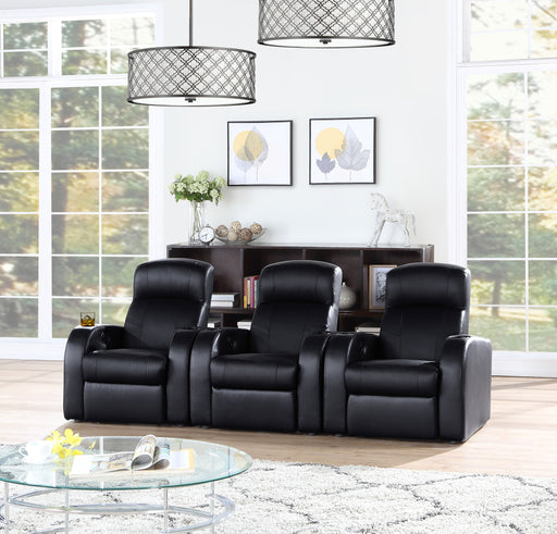 Coaster Cyrus Upholstered Recliner Living Room Set Black Default Title