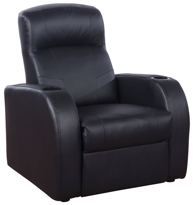 Coaster Cyrus Upholstered Recliner Living Room Set Black Default Title