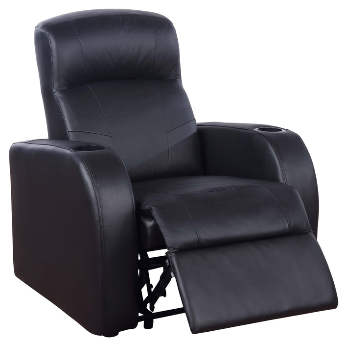 Coaster Cyrus Upholstered Recliner Living Room Set Black Default Title