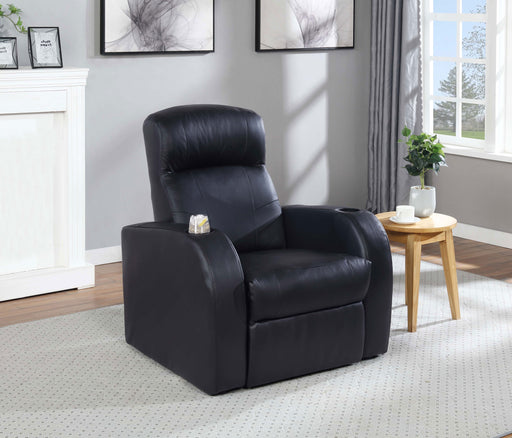 Coaster Cyrus Home Theater Upholstered Recliner Black Default Title