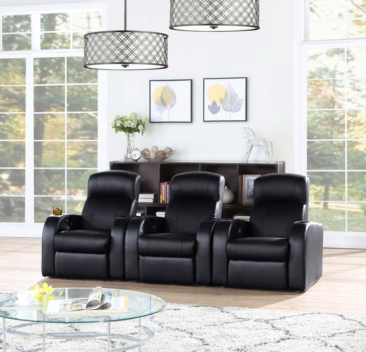 Coaster Cyrus Home Theater Upholstered Recliner Black Default Title