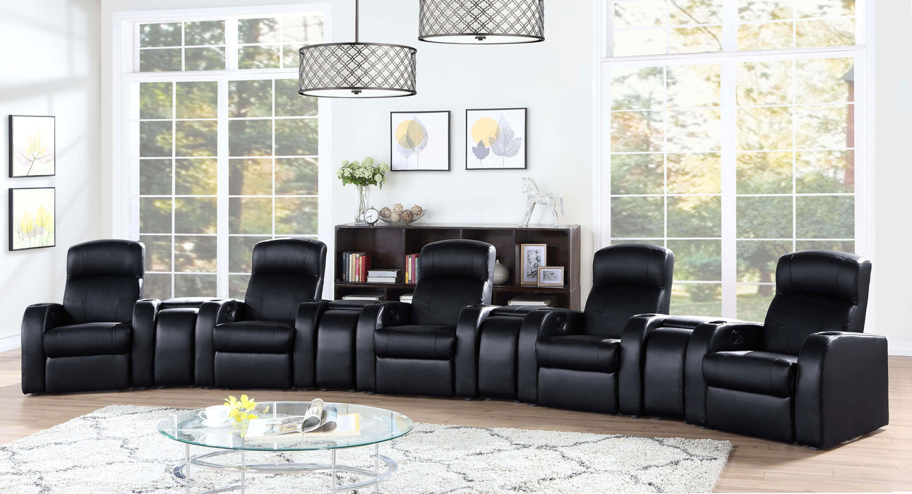 Coaster Cyrus Home Theater Upholstered Recliner Black Default Title