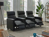 Coaster Toohey Upholstered Tufted Recliner Living Room Set Black Default Title