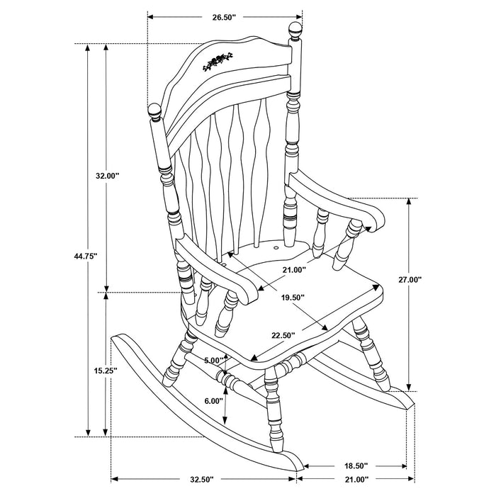 Coaster Aylin Rocking Chair Medium Brown Default Title