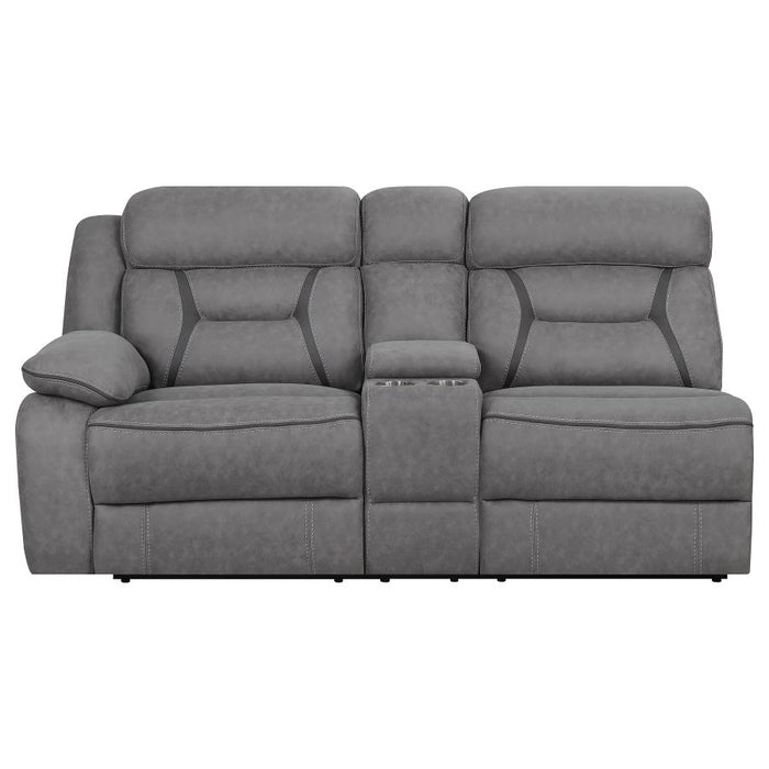 Higgins Upholstered LAF Power Loveseat Grey