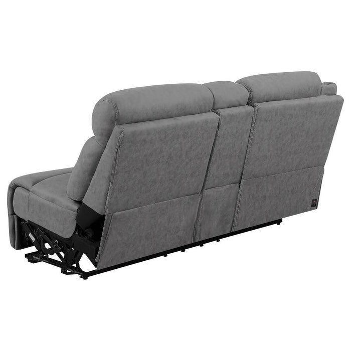 Higgins Upholstered LAF Power Loveseat Grey