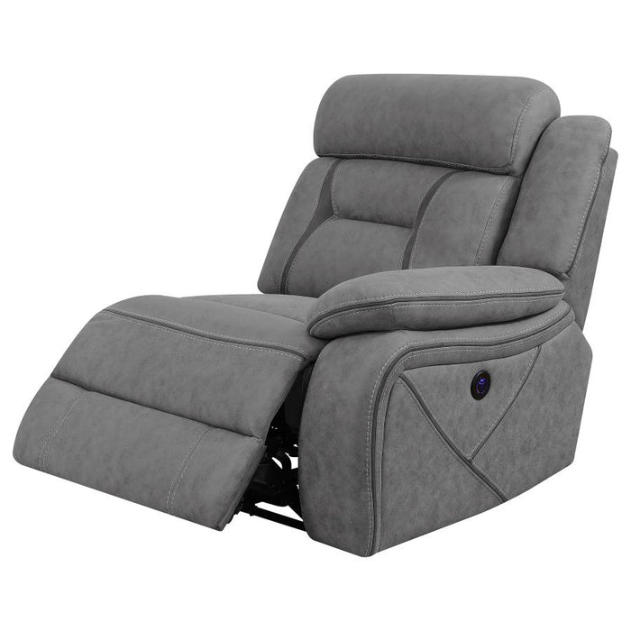 Higgins Upholstered RAF Power Recliner Grey