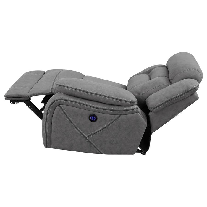 Higgins Upholstered RAF Power Recliner Grey