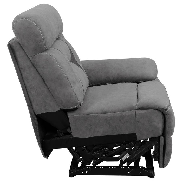 Higgins Upholstered RAF Power Recliner Grey