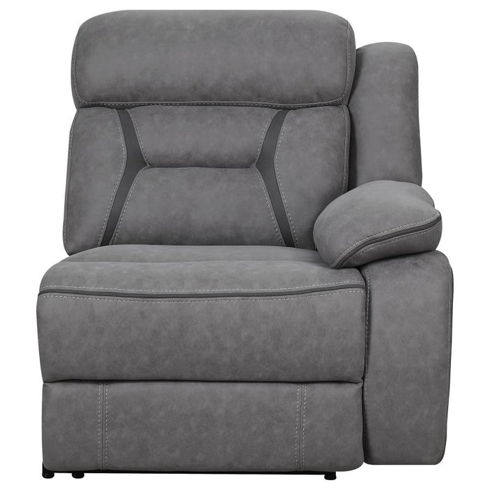 Higgins Upholstered RAF Power Recliner Grey