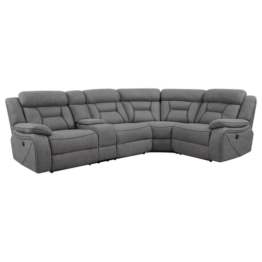 Coaster Higgins Upholstered Power Sectional Grey Default Title