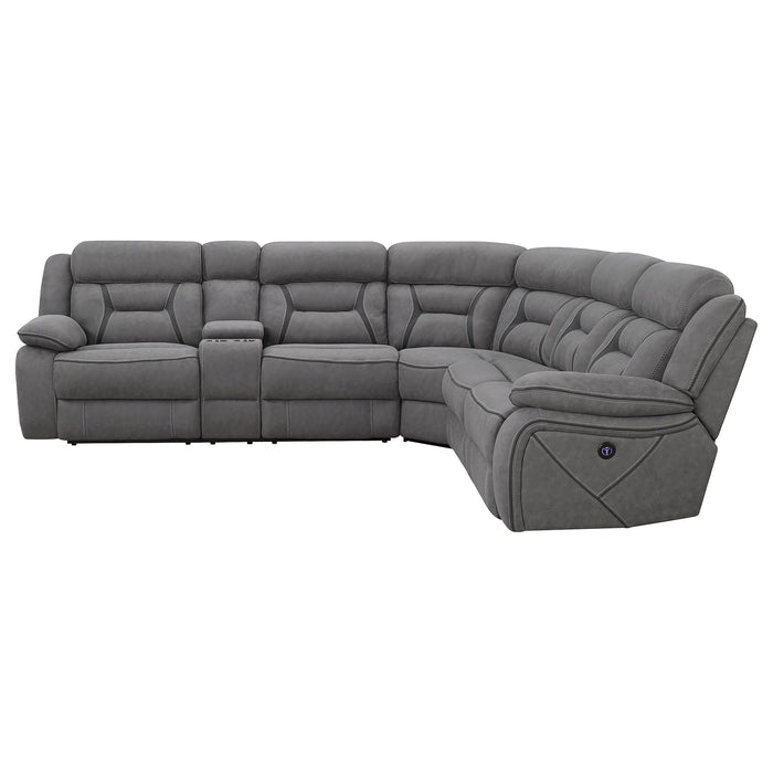 Coaster Higgins Upholstered Power Sectional Grey Default Title