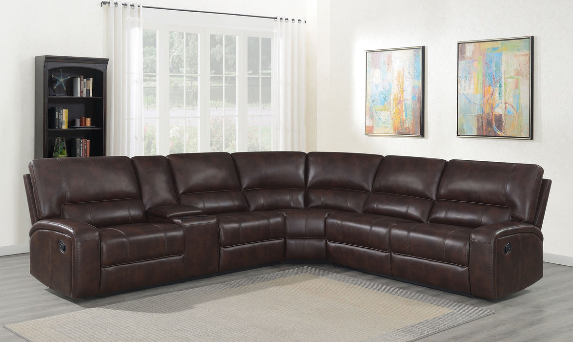 Coaster Brunson 3-piece Upholstered Motion Sectional Brown Default Title