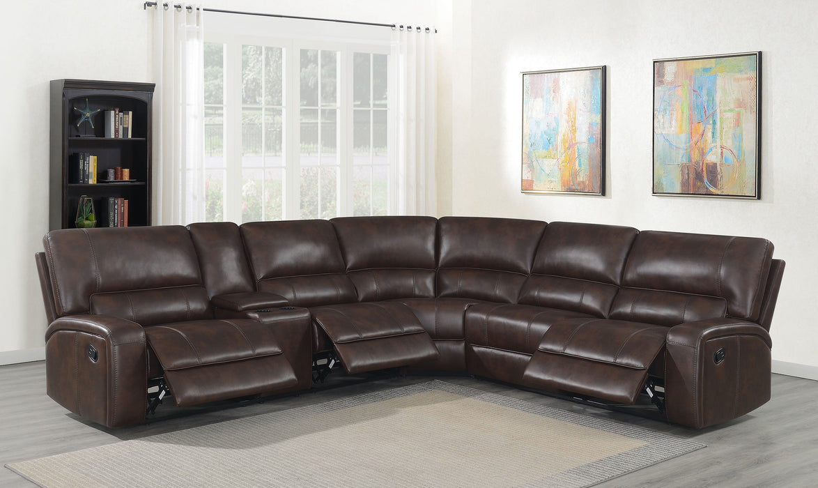 Coaster Brunson 3-piece Upholstered Motion Sectional Brown Default Title