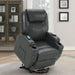 Coaster Sanger Upholstered Power Lift Recliner Chair with Massage Charcoal Grey Default Title