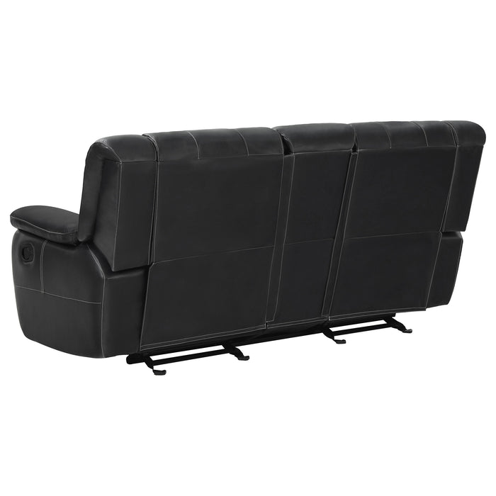 Lee Glider Loveseat with Console Black