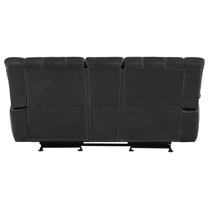 Lee Glider Loveseat with Console Black