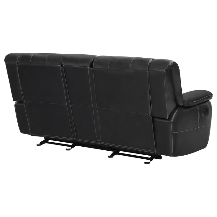 Lee Glider Loveseat with Console Black