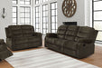 Coaster Rodman Upholstered Tufted Living Room Set Olive Brown Sofa+Loveseat