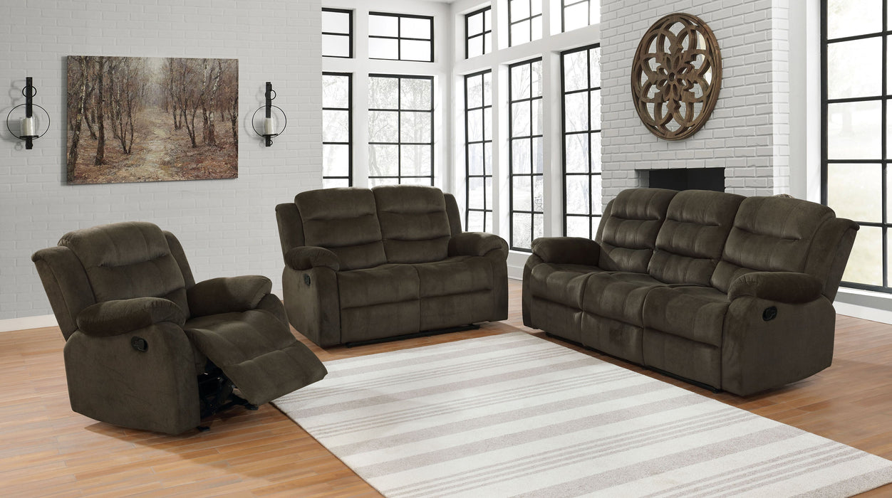 Coaster Rodman Upholstered Tufted Living Room Set Olive Brown Sofa+Loveseat+Armchair