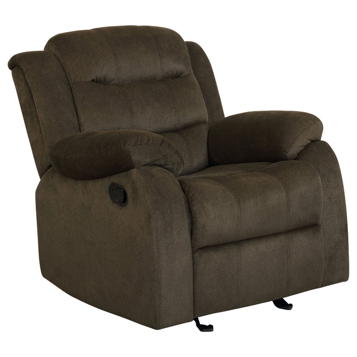 Coaster Rodman Upholstered Glider Recliner Chocolate Default Title