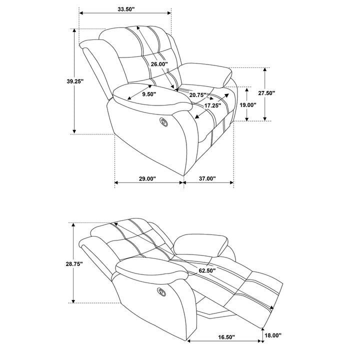 Coaster Rodman Upholstered Glider Recliner Chocolate Default Title