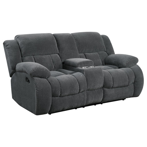 Coaster Weissman Motion Loveseat with Console Charcoal Default Title