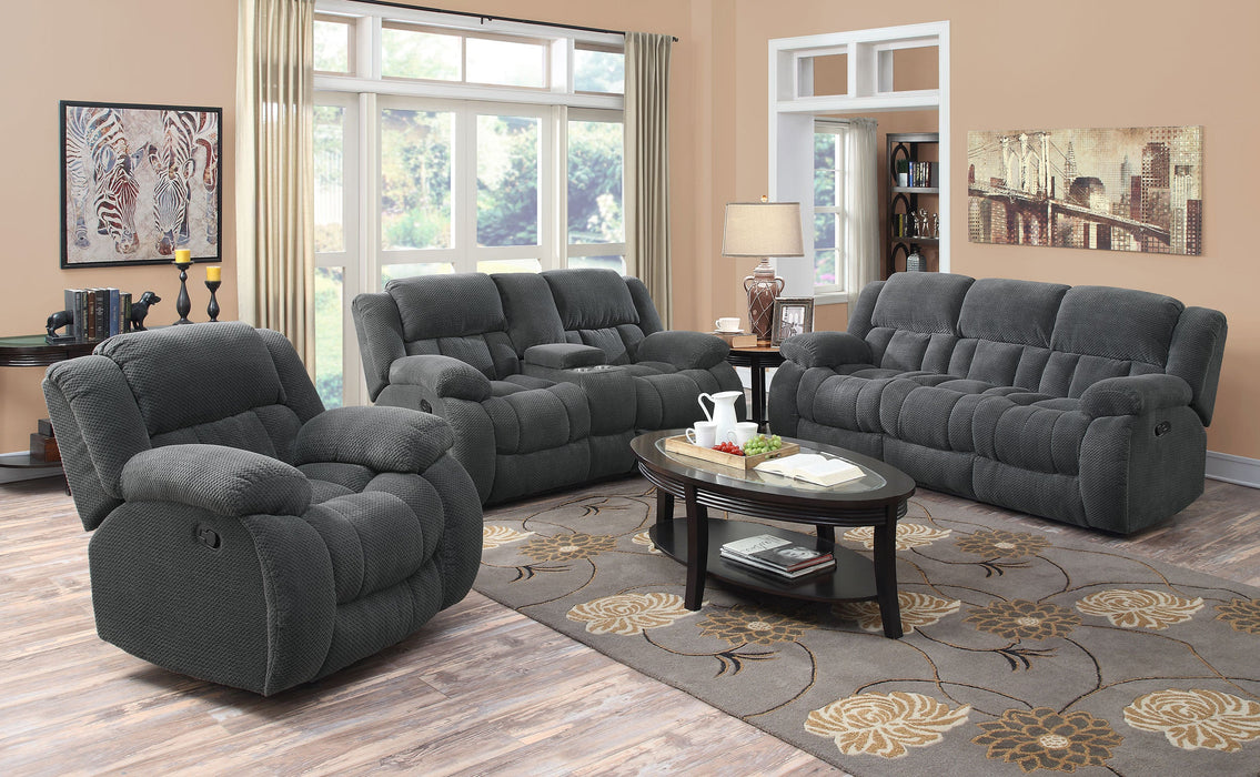 Coaster Weissman Motion Loveseat with Console Charcoal Default Title