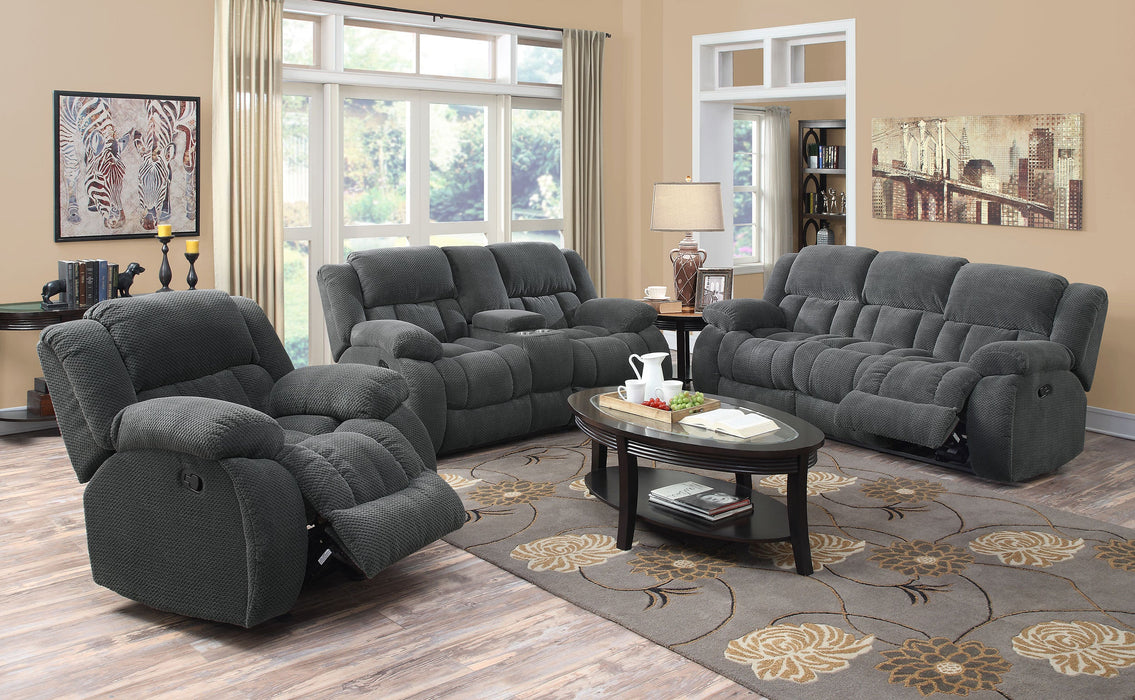 Coaster Weissman Motion Loveseat with Console Charcoal Default Title